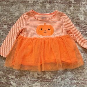Carter's Striped Orange Pumpkin Dress